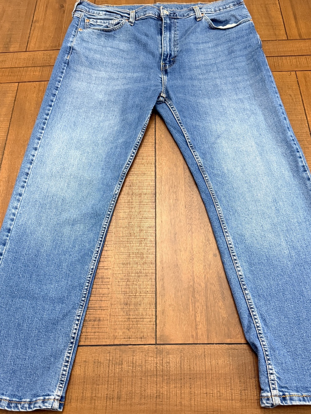 Levi's 505 Men's Blue Denim Jeans Straight Leg Regular Fit Light Wash